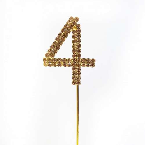 Diamante Small Gold Number - 4
